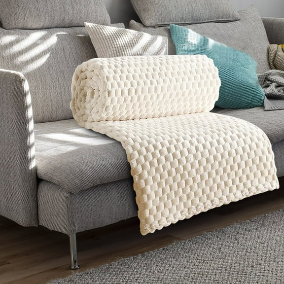 Flannel Blanket, Solid Color Throw, Multifunctional Cover, Cozy Soft Material, Home Decor, Perfect for Camping and Indoor Use, Versatile Bed Cover, Warm Snuggle Blanket, Ihhxbz | A