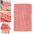 thumbnail image 1 of Flannel Blanket (Striped Coral Powder, 100 * 150) Blanket - A Flannel Blanket, Cotton, 1 of 8