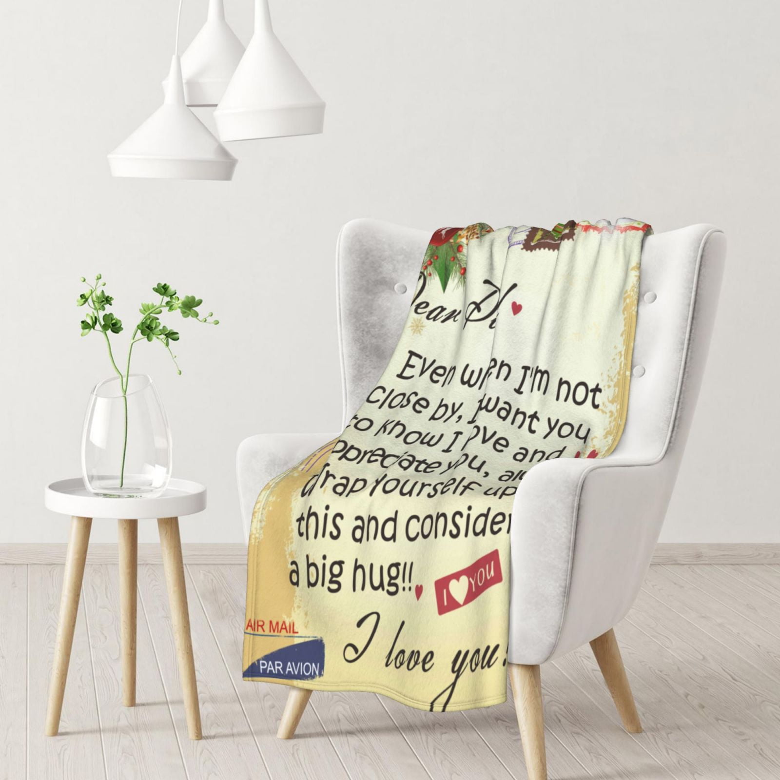 Flannel Blanket Throw For Bed/Sofa Soft And Warm A Letter To My Mom/Dad