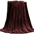 thumbnail image 1 of Flannel Blanket Washable Blankets Warm Keeping Supplies Wine Red 70x100cm, 1 of 9