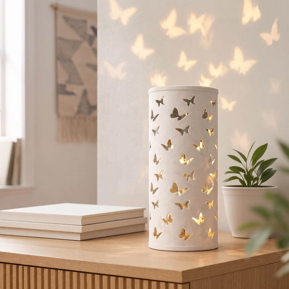 Projection Lamp & Atmosphere Light, 14 Colors Night Light with Remote Control, Floral and Butterfly Shadow Mood Lighting for Bedroom Decor