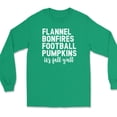 thumbnail image 1 of Flannel Bonfires Football Pumpkins Long Sleeve T-Shirt Thanksgiving Fall Gift - Green, 3XL, 1 of 1