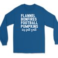 thumbnail image 1 of Flannel Bonfires Football Pumpkins Long Sleeve T-Shirt Thanksgiving Fall Gift - Royal Blue, L, 1 of 1
