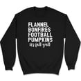 thumbnail image 1 of Flannel Bonfires Football Pumpkins Sweatshirt Thanksgiving Fall Holiday Gift - Black, S, 1 of 1