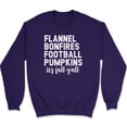 thumbnail image 1 of Flannel Bonfires Football Pumpkins Sweatshirt Thanksgiving Fall Holiday Gift - Purple, S, 1 of 1