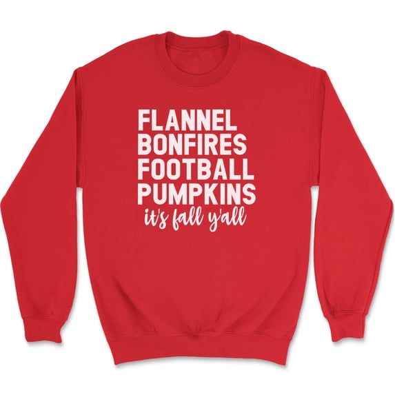 Flannel Bonfires Football Pumpkins Sweatshirt Thanksgiving Fall Holiday Gift - Red, 4XL