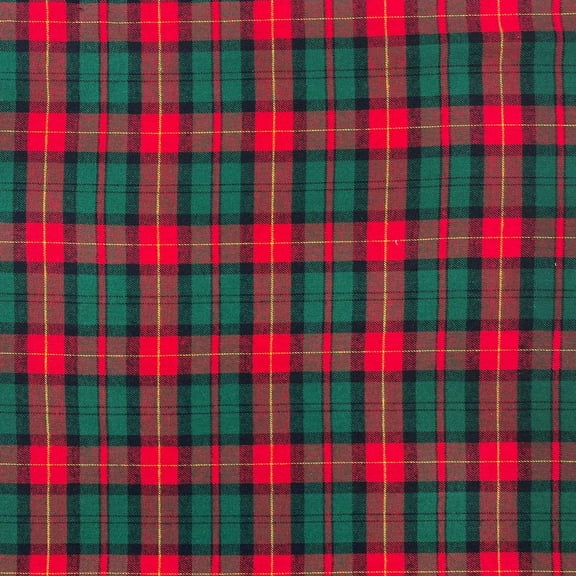 Flannel Brushed Hypoallergenic Cotton Tartan Plaid Geometric Benjamin Yarn Dyed Fabric By The Yard For Sewing Apparel, Accessories, & Décor - Hunter Green / Red (1 Yard)