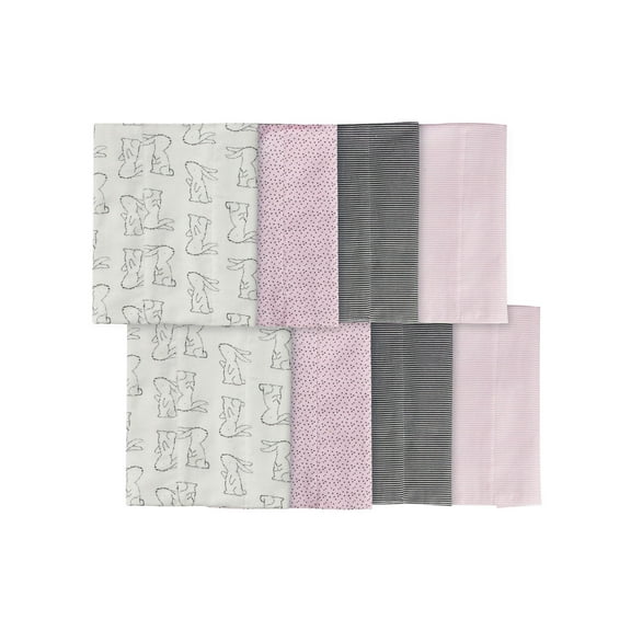 Flannel Burp Cloths, 8pk (Baby Girls)