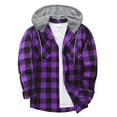 thumbnail image 1 of Flannel Button Down Shirt for Men Long Sleeve Lightweight Hoodies Casual Button Up Plaid Hooded Jackets, 1 of 6