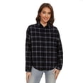 thumbnail image 1 of Flannel Button Up Shirts for Women Long Sleeve Classic Plaid Shackets Jackets Loose Casual Lapel Collar Blouses (XL, Dark Blue), 1 of 7