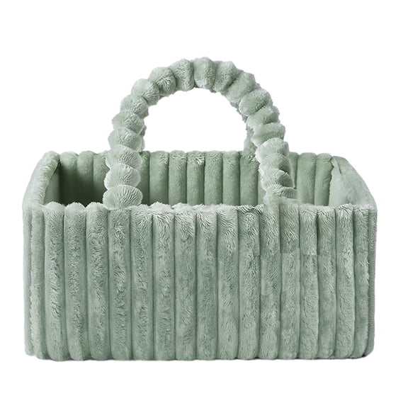 Flannel Caddy Organizer for Couch and Car, Soft Plush Fabric Remote Control Holder with Pockets, Armrest Storage for TV Remote, Phone, Glasses, Tissue