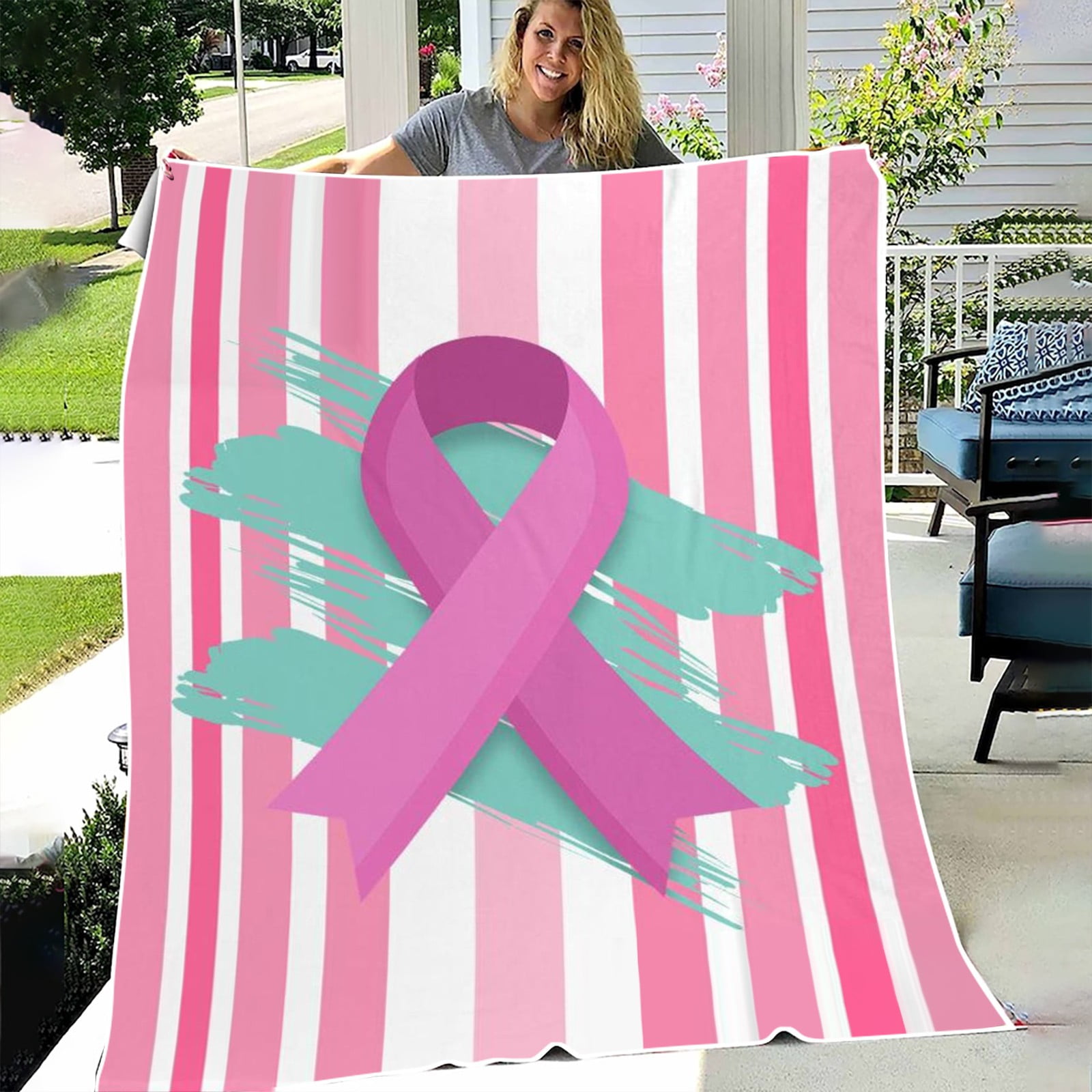 Flannel Cancer Cute Warm Ribbon Blanket Chemotherapy Chemotherapy