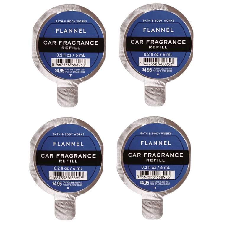 Flannel Car Fragrance Refill by Bath and Body Works - Pack of 4