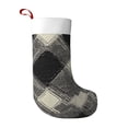 thumbnail image 1 of Flannel Christmas Stocking 17.7×11×7in Soft And Light Touch Good Socks Splicing Design Can Be Used For Hanging Argyle Plaid Dimgray_40978_2, 1 of 8
