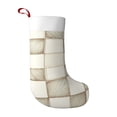 thumbnail image 1 of Flannel Christmas Stocking 17.7×11×7in Soft And Light Touch Good Socks Splicing Design Can Be Used For Hanging Beige Checked Hand-Drawn Sketch_4, 1 of 8