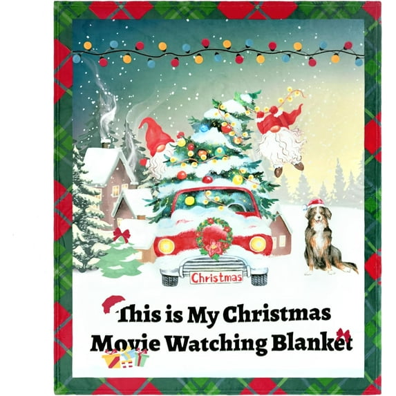 Flannel Christmas Throw Blanket Cute Movie Watching Blankets Holiday Throw Blanket for Couch Super Soft Cozy Comfy Bed Blanket for Bed, Sofa, 50x60 in
