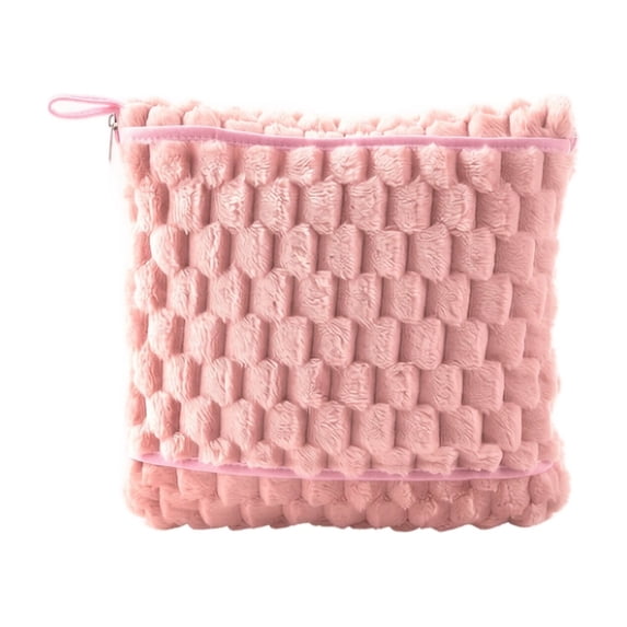 Flannel Convertible Pillow Blanket, Portable 2‑in‑1 Plush Throw That Folds Into Pillow, Warm Soft Travel Blanket for Sofa, Office and Road Trips