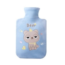 Flannel Cover Hot Water Bottle Pain Relief Warm Compress Muscle Therapy 500ml - Leak Proof Design Multi Use(Blue)