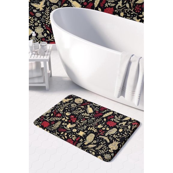 Flannel Doormat Non-Slip Bath Mat Vintage Gothic Dark Academia Decor 16x24 Easy to Clean Indoor Floor Mat