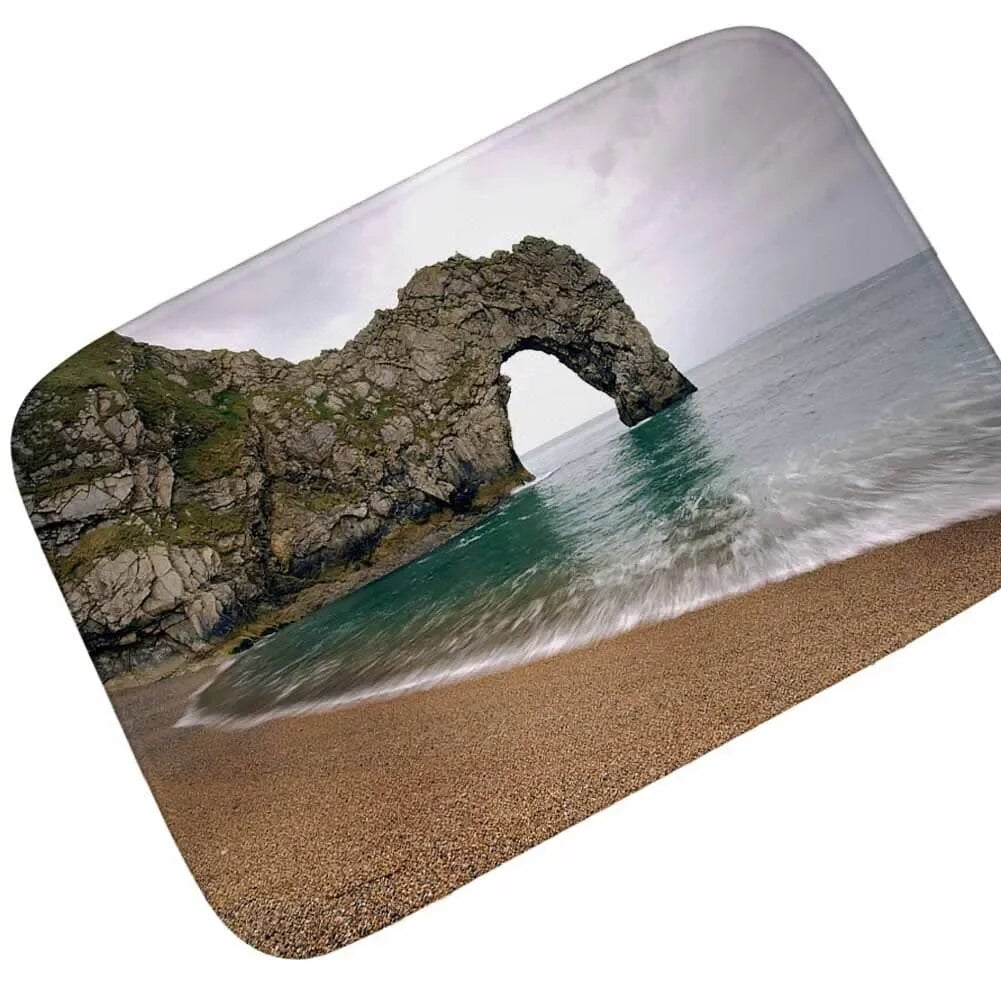 Flannel Doormat Welcome Mat for Entrance Door Water Absorption Bath Rug ...