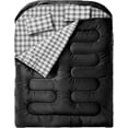 thumbnail image 1 of Flannel Double Sleeping Bags for Adults, 2 Person Sleeping Bags for Mens Camping XL Queen Size Two Person Sleeping Bag for Cold Weather & Warm Waterproof with Compression Sack, 1 of 6