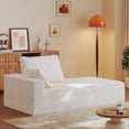 thumbnail image 1 of JARCLIC Boneless Cloud Couch Chaise Lounge, 51" Sofa Bed, No Assembly Required and Space Saving, White, 1 of 6