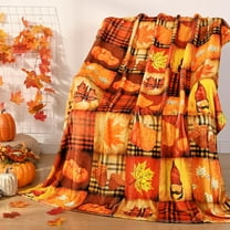 Flannel Fall Throw Blanket Autumn Maple Leaf Decor Throw Blankets for Couch Throw Blanket Super Soft Cozy Comfy Fluffy Fuzzy Bed Blanket for Chair, Sofa, Thanksgiving Gifts 50x60 in