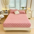 thumbnail image 1 of Flannel Fitted Sheet Mattress Protector 60x80 Inch King Size Warm Fleece Bed Sheet Elastic Corner Pocket Deep Pocket Sheet for Winter Checkerboard Print Bedding Set for Home Machine Washable, 1 of 5