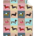 thumbnail image 1 of Flannel Fleece Bed Blanket Cute Dachshunds Throw Blanket Lightweight Cozy for Bedroom All Season Sofa Decor Gift 50x40 inch for Kids, 1 of 6