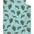 thumbnail image 1 of Flannel Fleece Bed Blanket Sea Animals Manatee Throw Blanket Lightweight Cozy for Bedroom All Season Sofa Decor Gift 40x30 inch for Pets, 1 of 1