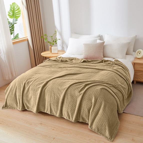 Flannel Fleece Blanket 59x79in Super Soft Double Layer Throw Small Knee Blanket Warm Reversible Cozy Lap Quilt for Sofa Bed Office Travel Camping Naps Winter or All Season Use