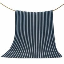 Flannel Fleece Blanket Blue Lines Super Soft Warm Cozy Throw Blanket Stripe Bed Couch Car Blankets for All Season 40" x 50"