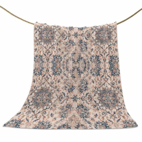 Flannel Fleece Blanket Boho Tribal Super Soft Warm Cozy Throw Blanket Bohemian Ethnic Bed Couch Car Blankets for All Season 50" x 60"