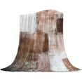 thumbnail image 1 of Flannel Fleece Blanket Brown and Grey Super Soft Breathable Throw Blankets Rustic Paint Art Graffiti Lattice Warm Cozy Decorative for Sofa Chair Bedroom All Seasons Use 60" x 80", 1 of 6