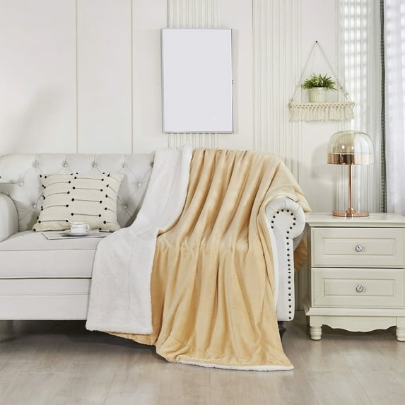 Flannel Fleece Blanket Double-Layer Cozy Blanket for Bed Sofa and Lounge, Soft Warm Blanket for Winter Relaxation and Lounging, Durable Decorative Blanket for Home and Bedroom Use