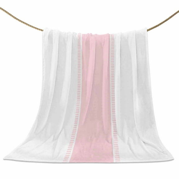 Flannel Fleece Blanket Pink Super Soft Warm Cozy Throw Blanket Stripe Bed Couch Car Blankets for All Season 60" x 80"