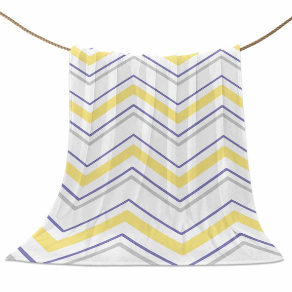 Flannel Fleece Blanket Simple Chevron Super Soft Warm Cozy Throw Blanket Geometric Stripe Bed Couch Car Blankets for All Season 60" x 80"