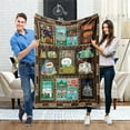 thumbnail image 1 of Flannel Fleece Blanket Throws Happy Camper Lightweight Plush Soft Cozy Warm Blanket for Living Room Couch Chair Bed Sofa Office,60X80 inches, 1 of 1