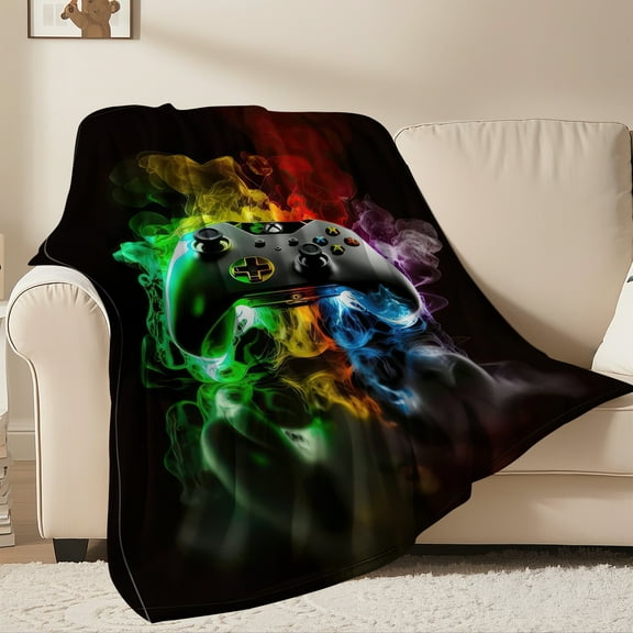 Flannel Fleece Gaming Throw Blanket Bed Blanket, Lightweight Cozy Plush Blanket for Sofa Couch,40"X50"