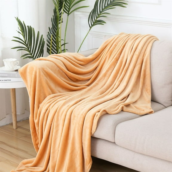 Flannel Fleece Living Coral Blanket Throw Size Luxury Microfiber Soft Throw，Solid Color Blanke Solid Color Blanke，Super Soft Cozy Luxury Bed Blanket Microfiber(Khaki，1 * Blanket）