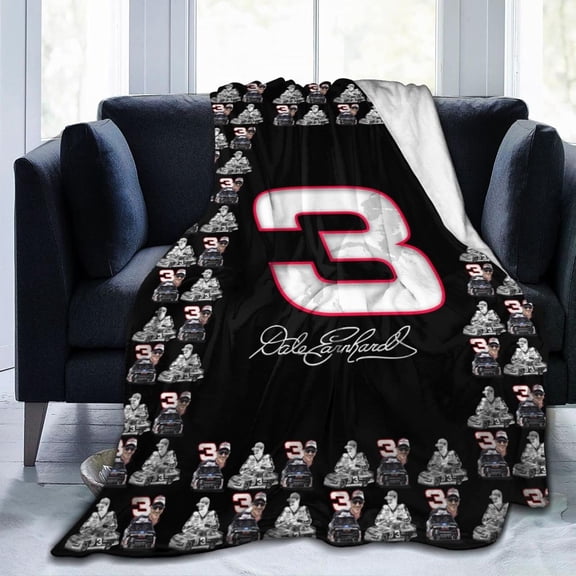 Flannel Fleece Plush Blanket Throw - Super Soft Warm Lightweight Microfiber Blanket for Chair, Sofa, Couch, Camping, Travel, Black, 50''x40''