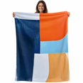 thumbnail image 1 of Flannel Fleece Throw Blanket Abstract Geometric Color Block Lightweight Soft Plush Blankets,Orange Blue Watercolor Cozy Warm Throw Blanket for Couch Sofa Bed Car Office All Season Use 40x50in, 1 of 9