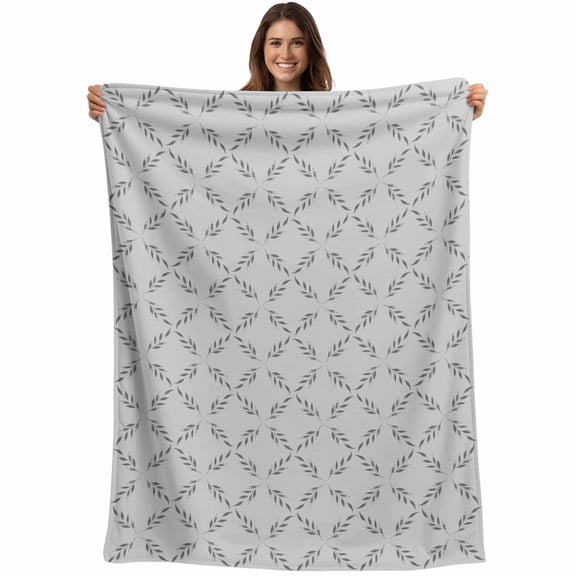 Flannel Fleece Throw Blanket Abstract Lattice Diamond Texture Lightweight Soft Plush Blankets,Modern Stripe Arrow on Gray Cozy Warm Throw Blanket for Couch Sofa Bed Car Office 40x50in