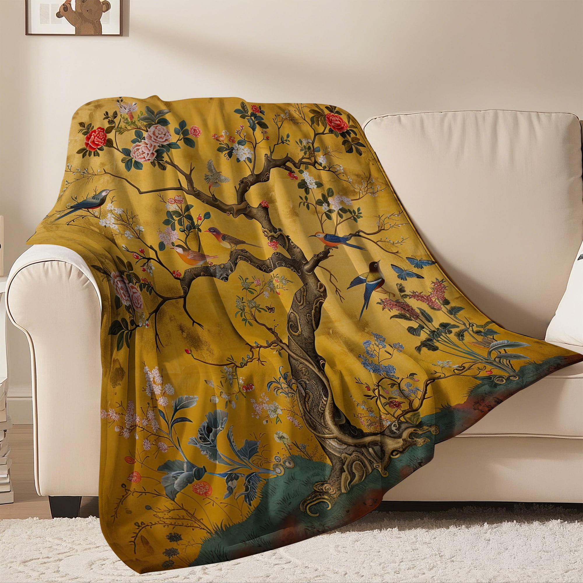 Flannel Fleece Throw Blanket Bed Blanket, Lightweight Cozy Plush Blanket for Sofa Couch,40"X50"