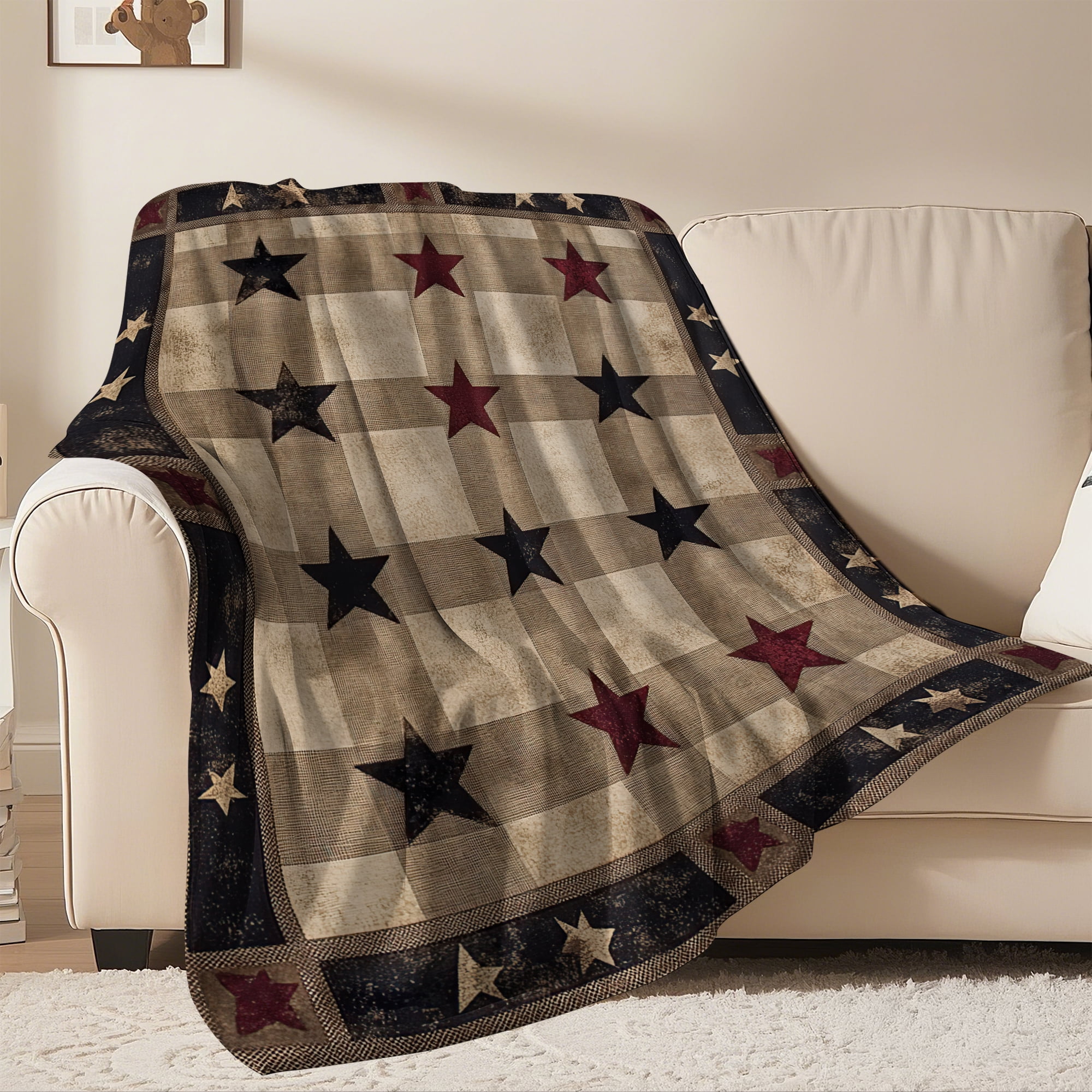 Flannel Fleece Throw Blanket Bed Blanket, Lightweight Cozy Plush Blanket for Sofa Couch,50"X60"