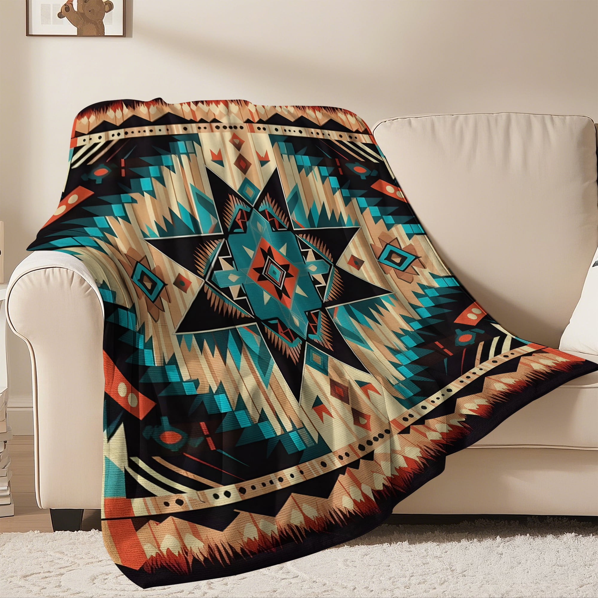 Flannel Fleece Throw Blanket Bed Blanket, Lightweight Cozy Plush Blanket for Sofa Couch,50"X60"