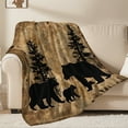 thumbnail image 1 of Flannel Fleece Throw Blanket Bed Blanket, Lightweight Cozy Plush Blanket for Sofa Couch, Black Bear 60"X80", 1 of 8