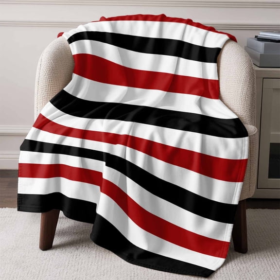 Flannel Fleece Throw Blanket Burgundy Red Stripe Geometric Line Lightweight Soft Plush Blankets,Dark Maroon Cozy Warm Throw Blanket for Couch Sofa Bed Car Office All Season Use 60x80in