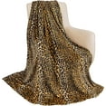 thumbnail image 1 of Flannel Fleece Throw Blanket for Couch, Leopard Print Blanket for Adult, Lightweight Cozy Soft Cheetah Blanket for Bed Sofa 260GSM, Suitable for All Seasons (Brown Leopard,50x60inches), 1 of 6