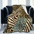 thumbnail image 1 of Flannel Fleece Throw Blanket for Fall Winter Spring All Season Ultra-Soft Fuzzy Plush Fluffy Blanket 60 X 50 Inches Luxury Flannel Lap Blankets Animal Zebra Tiger Leopard Print, 1 of 1